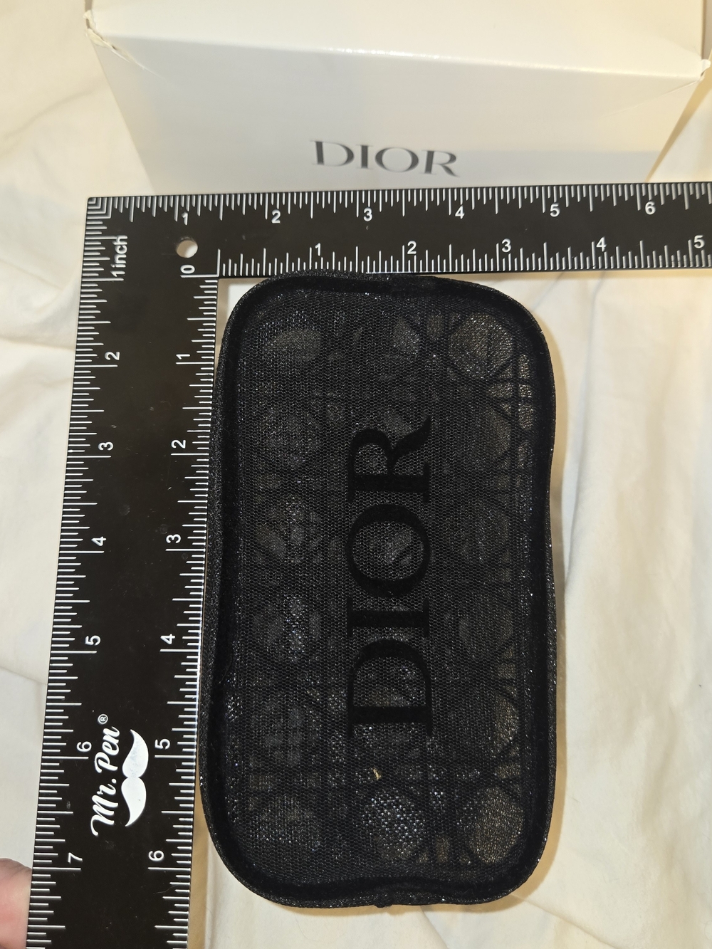 Designer Black Mesh Logo Pouch - Picture 5 of 7